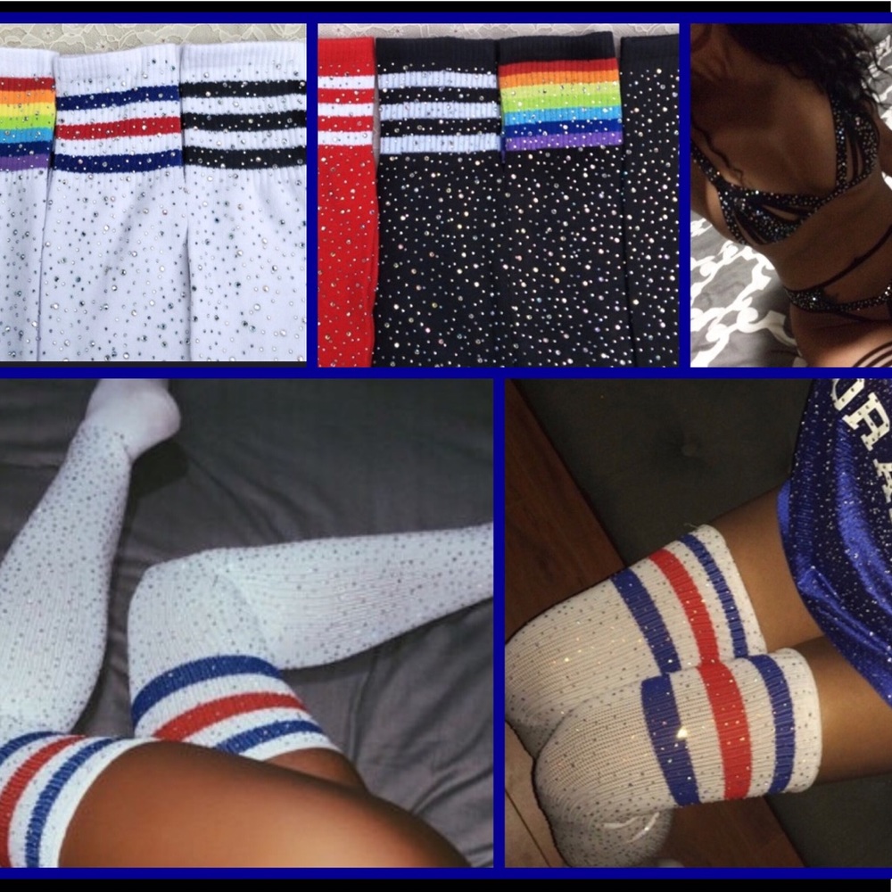 🔥 Sexy diamond thigh high socks